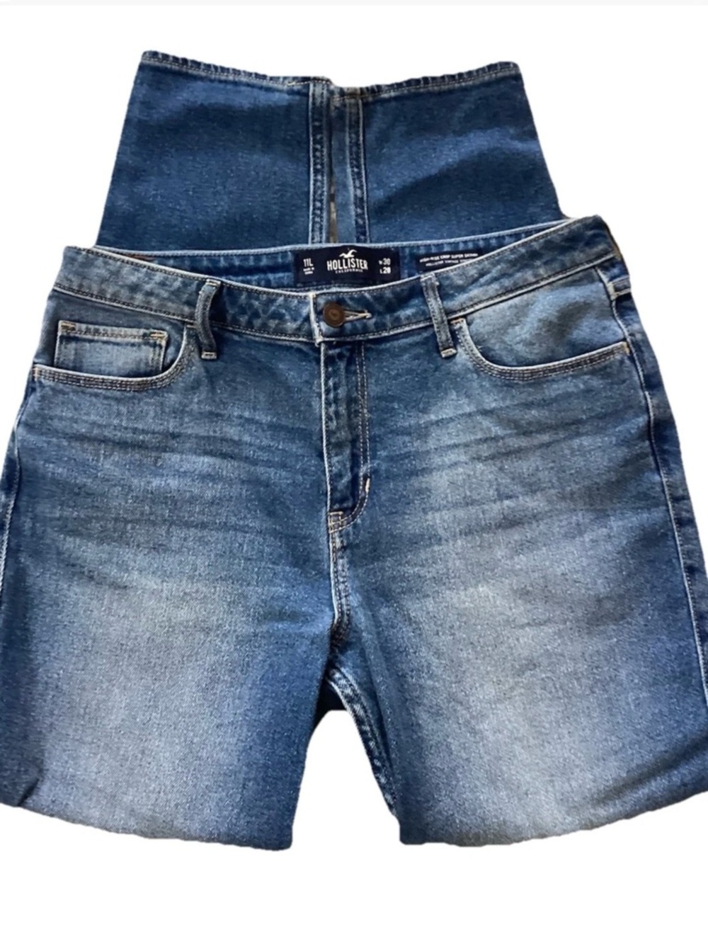 HOLLISTER Super Skinny High Rise Jeans Juniors Size 11 L W28 L30 Med. Wash